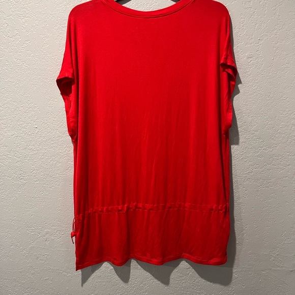 CAbi Red Peplum Short Sleeve Blouse Women’s Medium - Picture 5 of 8